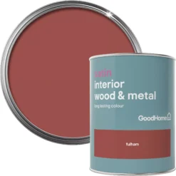 GoodHome Fulham Satin Metal & Wood Paint, 750ml