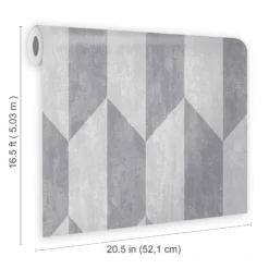 GoodHome Garnet Grey Geometric Silver Effect Textured Wallpaper -Goodhome goodhome garnet grey geometric silver effect textured wallpaper5059340409276 02t