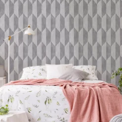 GoodHome Garnet Grey Geometric Silver Effect Textured Wallpaper -Goodhome goodhome garnet grey geometric silver effect textured wallpaper5059340409276 21i