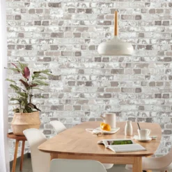 GoodHome Givry Beige Brick Stone Effect Textured Wallpaper -Goodhome goodhome givry beige brick stone effect textured wallpaper3663602559627 02i bq