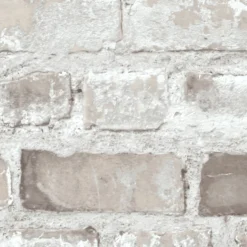 GoodHome Givry Beige Brick Stone Effect Textured Wallpaper -Goodhome goodhome givry beige brick stone effect textured wallpaper3663602559627 37c