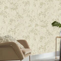 GoodHome Hirta Beige Floral Metallic Effect Textured Wallpaper 11 GoodHome Hirta Beige Floral Metallic Effect Textured Wallpaper -Goodhome goodhome hirta beige floral metallic effect textured wallpaper3663602561347 01i bq