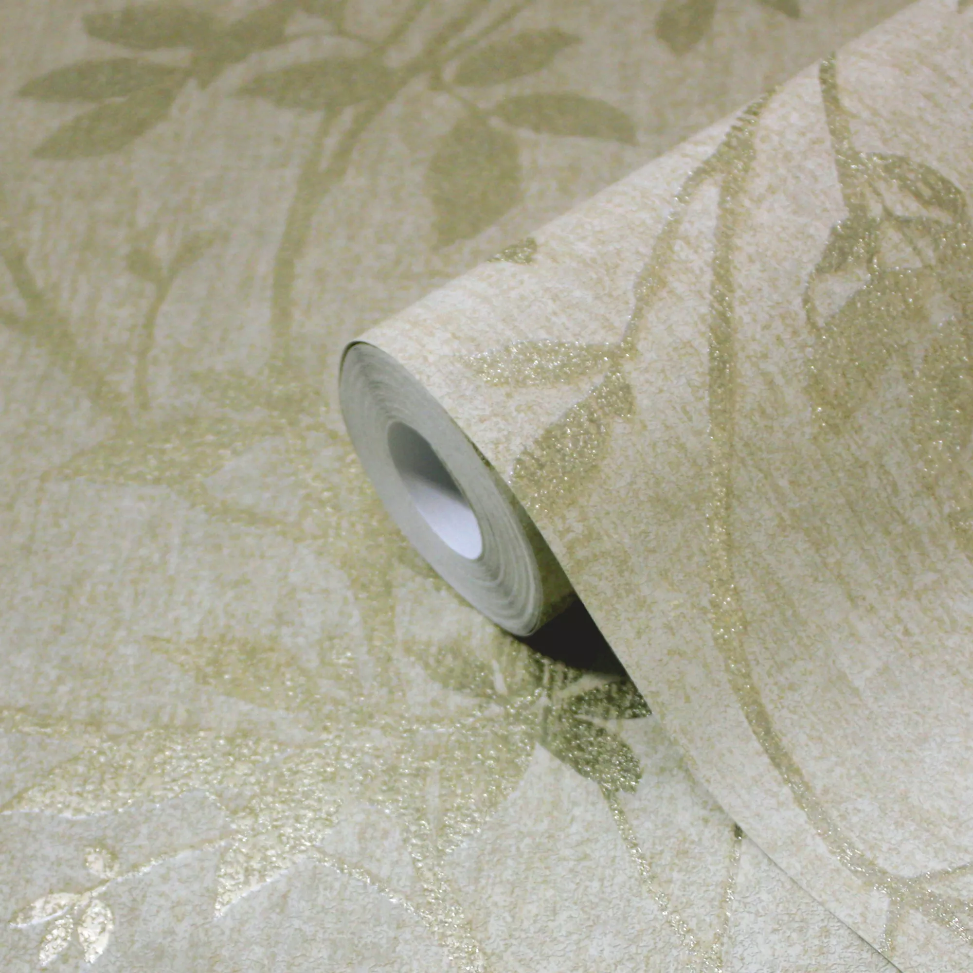 GoodHome Hirta Beige Floral Metallic Effect Textured Wallpaper 3 GoodHome Hirta Beige Floral Metallic Effect Textured Wallpaper