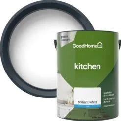 GoodHome Kitchen Brilliant White Matt Emulsion Paint, 5L