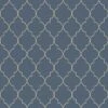 GoodHome Lypiatt Navy Geometric Metallic Effect Textured Wallpaper