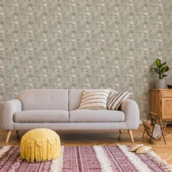 GoodHome Maristow Sage Floral Metallic Effect Textured Wallpaper -Goodhome goodhome maristow sage floral metallic effect textured wallpaper5059340410722 21i