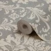GoodHome Mire Grey Damask Woven Effect Textured Wallpaper
