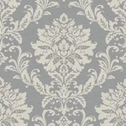 GoodHome Mire Grey Damask Woven Effect Textured Wallpaper -Goodhome goodhome mire grey damask woven effect textured wallpaper3663602559887 39c bq