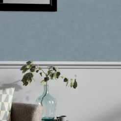 GoodHome Moivre Blue Concrete Effect Textured Wallpaper -Goodhome goodhome moivre blue concrete effect textured wallpaper3663602559030 01i bq