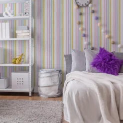 GoodHome Multi Striped Design Smooth Wallpaper -Goodhome goodhome multi striped design smooth wallpaper5059340446530 02i
