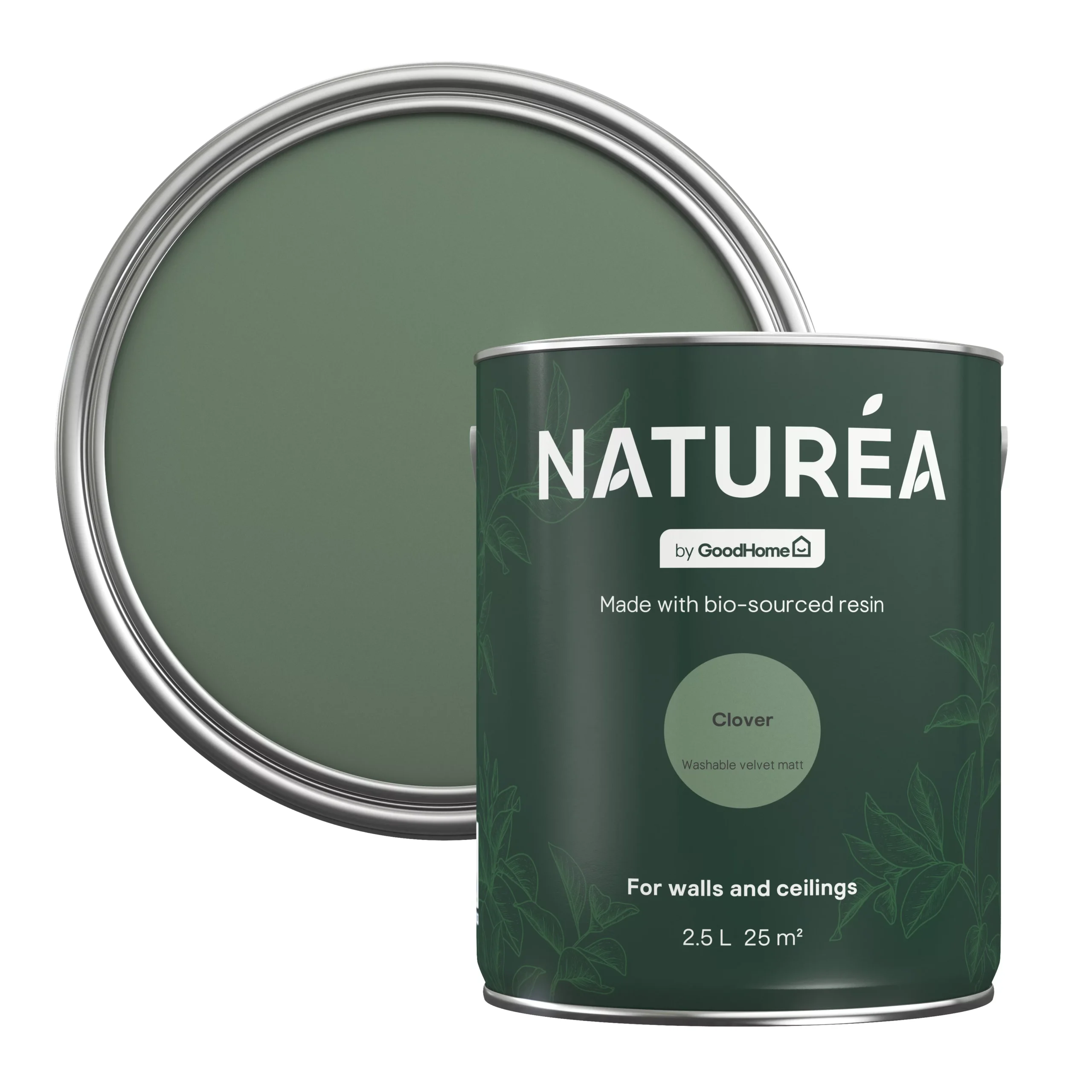 GoodHome Naturéa Clover Velvet Matt Emulsion Paint, 2.5L 3 GoodHome Naturéa Clover Velvet Matt Emulsion Paint, 2.5L