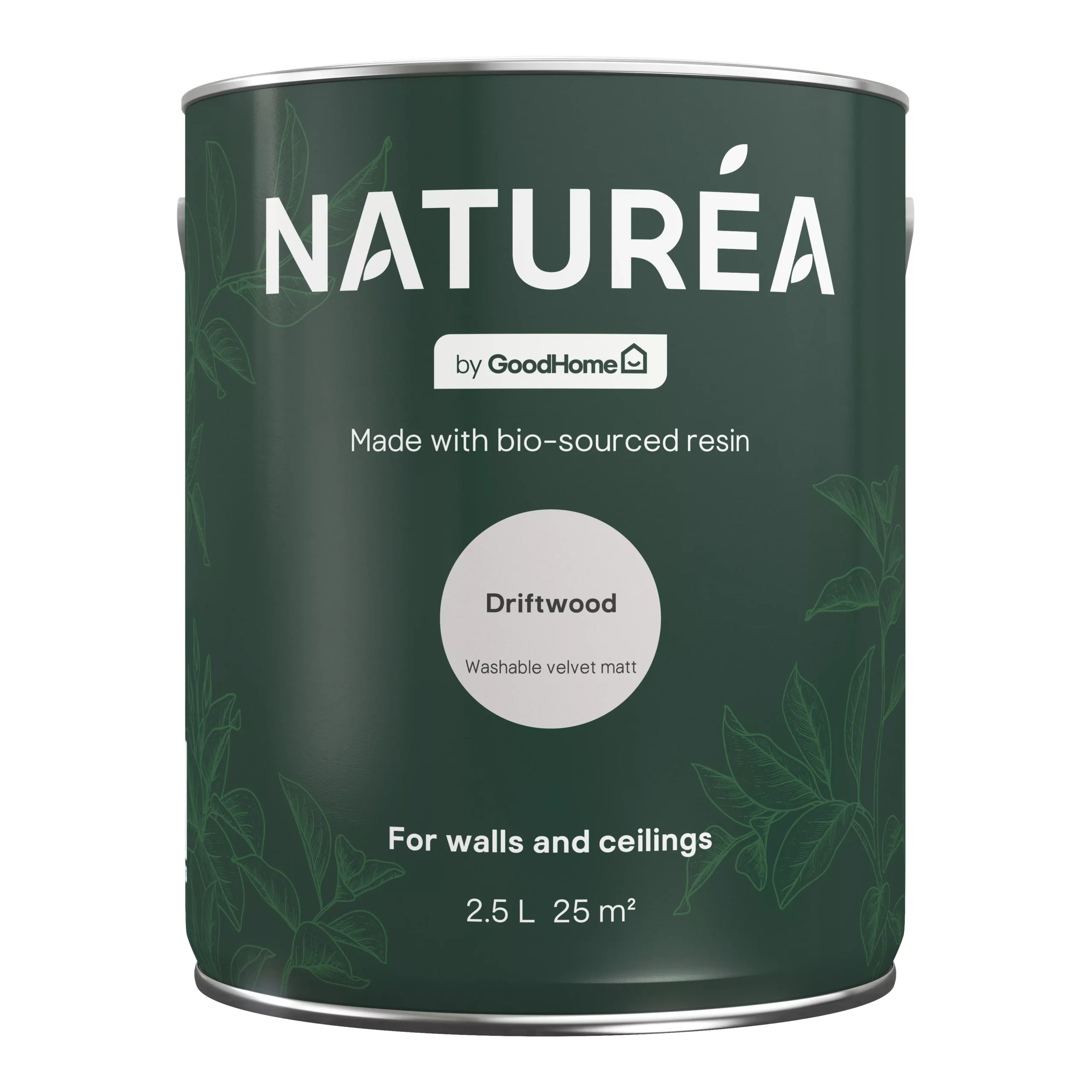 GoodHome Naturéa Driftwood Velvet Matt Emulsion Paint, 2.5L 4 GoodHome Naturéa Driftwood Velvet Matt Emulsion Paint, 2.5L - Image 2