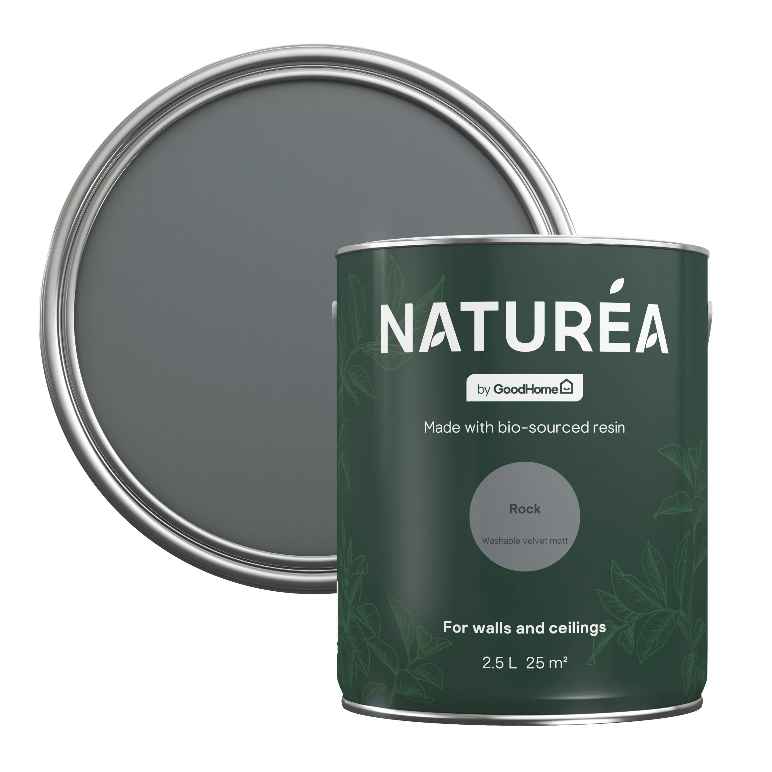 GoodHome Naturéa Rock Velvet Matt Wall Paint, 2.5L 3 GoodHome Naturéa Rock Velvet Matt Wall Paint, 2.5L