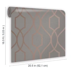 GoodHome Newland Grey Geometric Metallic Effect Smooth Wallpaper -Goodhome goodhome newland grey geometric metallic effect smooth wallpaper5059340410388 02t