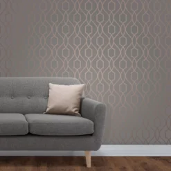 GoodHome Newland Grey Geometric Metallic Effect Smooth Wallpaper -Goodhome goodhome newland grey geometric metallic effect smooth wallpaper5059340410388 20i