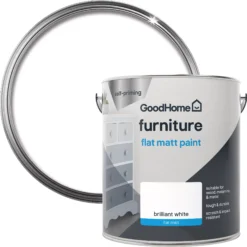 GoodHome North Pole (Brilliant White) Flat Matt Furniture Paint, 2L 9 GoodHome North Pole (Brilliant White) Flat Matt Furniture Paint, 2L -Goodhome goodhome north pole brilliant white flat matt furniture paint 2l3663602578529 21c