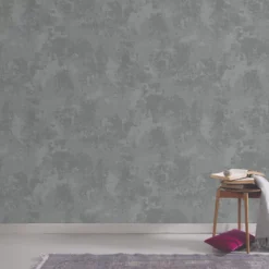 GoodHome Omey Dark Grey Distressed Effect Textured Wallpaper -Goodhome goodhome omey dark grey distressed effect textured wallpaper3663602559054 03i