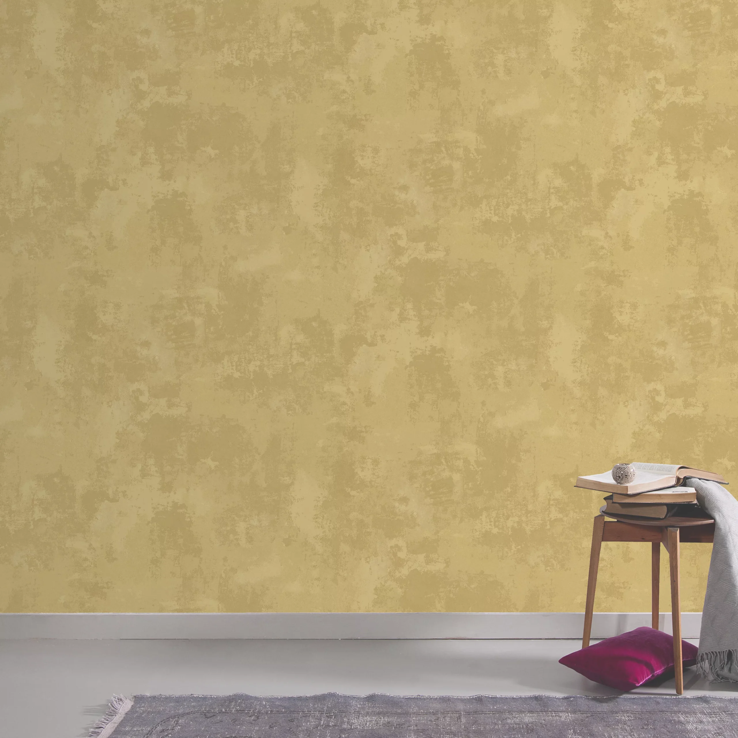 GoodHome Omey Yellow Distressed Effect Textured Wallpaper 6 GoodHome Omey Yellow Distressed Effect Textured Wallpaper - Image 4