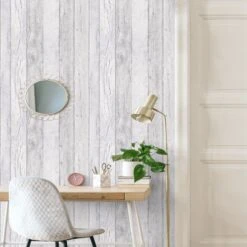 GoodHome Ordsall Grey Wood Effect Smooth Wallpaper -Goodhome goodhome ordsall grey wood effect smooth wallpaper5059340410586 02i
