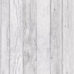 GoodHome Ordsall Grey Wood Effect Smooth Wallpaper