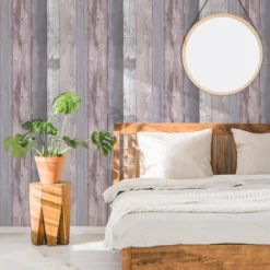 GoodHome Otau Grey Wood Effect Smooth Wallpaper -Goodhome goodhome otau grey wood effect smooth wallpaper5397007029345 21i