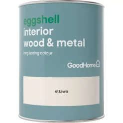 GoodHome Ottawa Eggshell Metal & Wood Paint, 750ml -Goodhome goodhome ottawa eggshell metal wood paint 750ml5036581059088 02c BQ