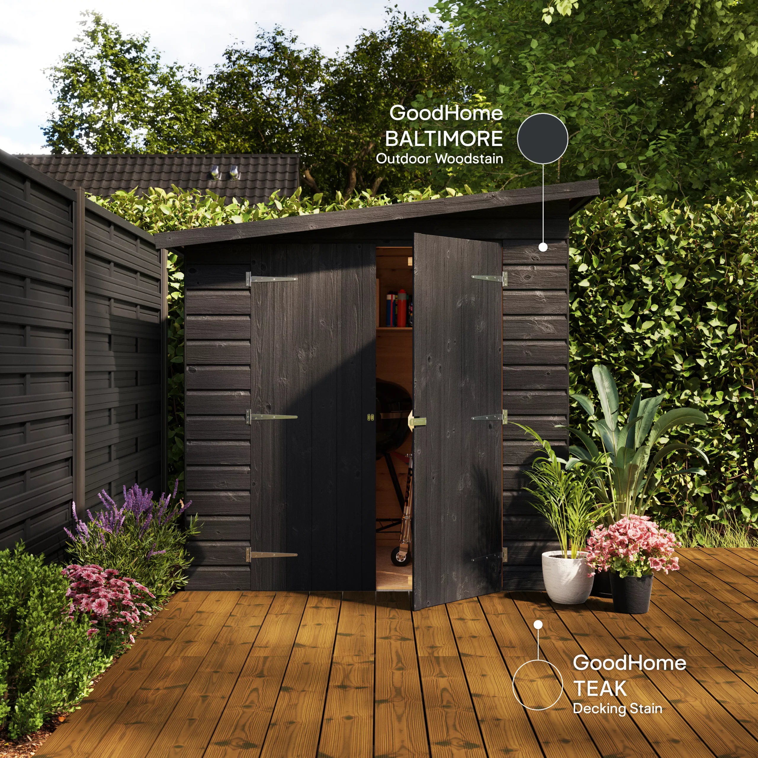 GoodHome Outdoor Baltimore Satin Quick Dry Wood Stain, 2.5L 8 GoodHome Outdoor Baltimore Satin Quick Dry Wood Stain, 2.5L - Image 6