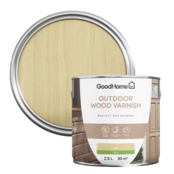 GoodHome Outdoor Clear Satin Varnish, 2.5L