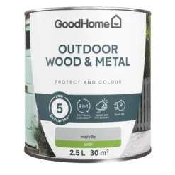 GoodHome Outdoor Melville Satinwood Multi-surface Paint, 2.5L 7 GoodHome Outdoor Melville Satinwood Multi-surface Paint, 2.5L -Goodhome goodhome outdoor melville satinwood multi surface paint 2 5l5059340296975 02c