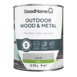 GoodHome Outdoor Melville Satinwood Multi-surface Paint, 750ml -Goodhome goodhome outdoor melville satinwood multi surface paint 750ml5059340296890 02c
