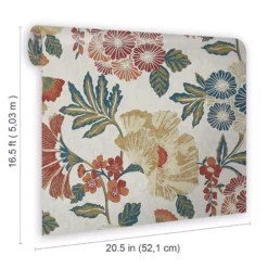 GoodHome Padworth Blue, Cream & Red Floral Textured Wallpaper 13 GoodHome Padworth Blue, Cream & Red Floral Textured Wallpaper -Goodhome goodhome padworth blue cream red floral textured wallpaper5059340410562 02t