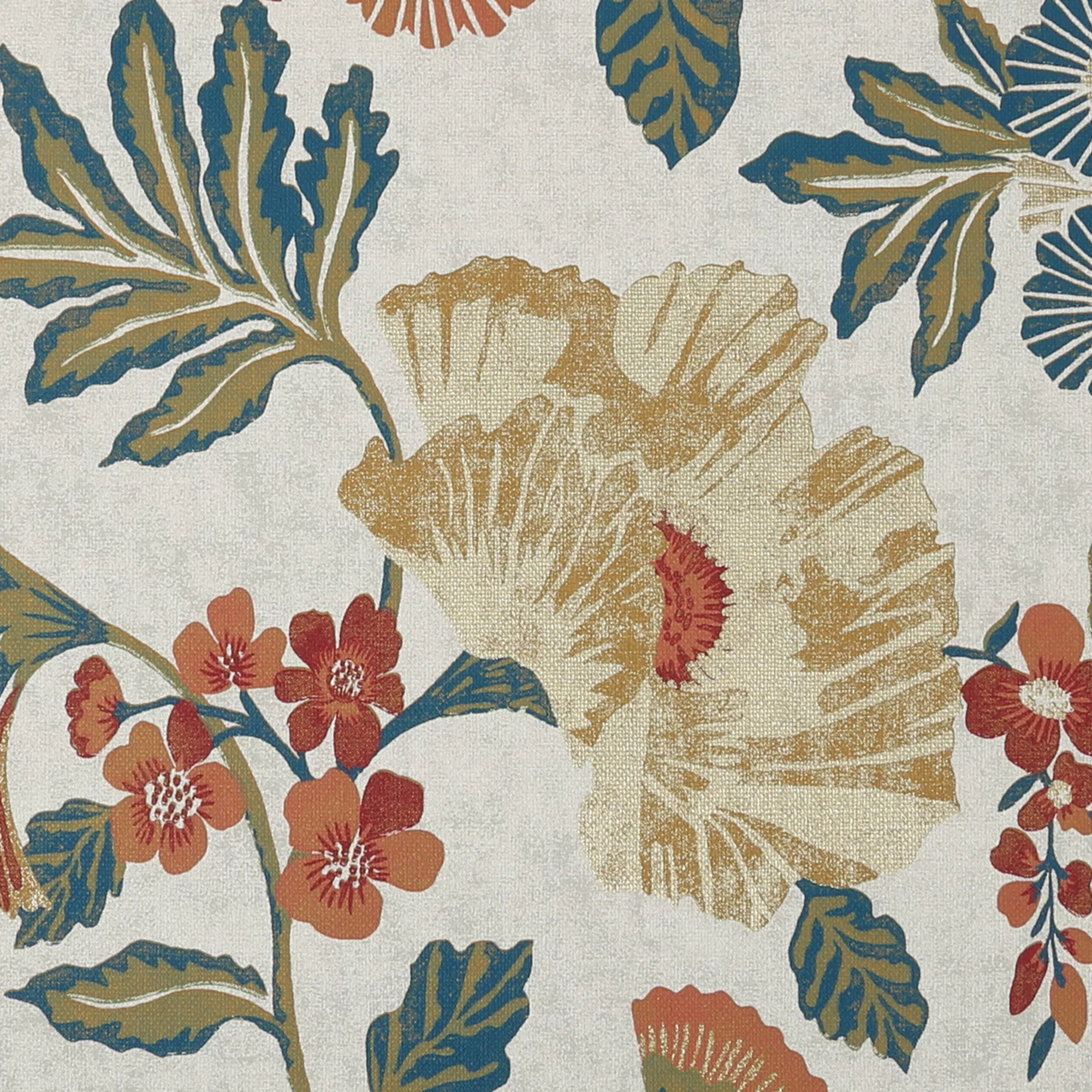 GoodHome Padworth Blue, Cream & Red Floral Textured Wallpaper 5 GoodHome Padworth Blue, Cream & Red Floral Textured Wallpaper - Image 3