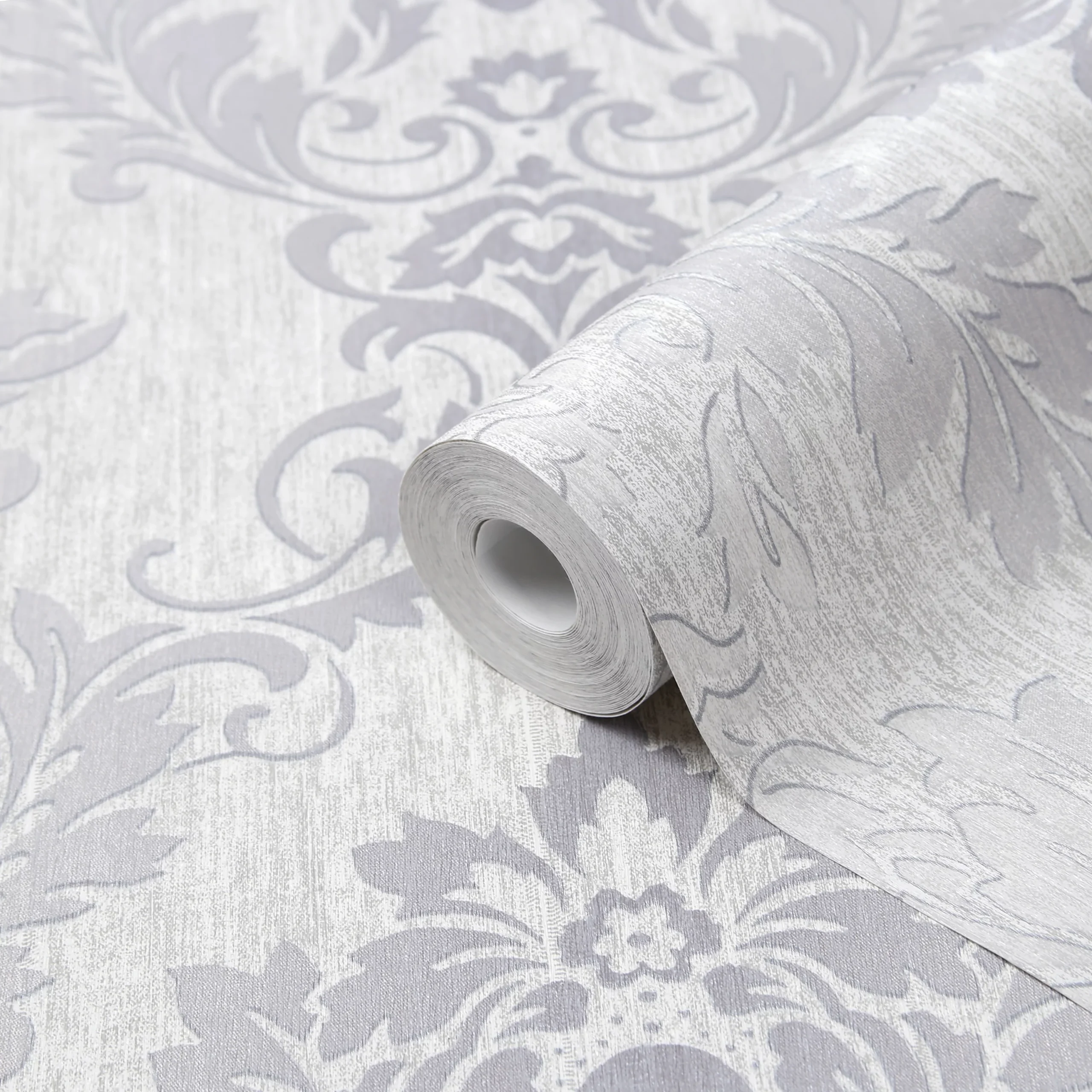 GoodHome Phacelia Grey Damask Textured Wallpaper 4 GoodHome Phacelia Grey Damask Textured Wallpaper - Image 2