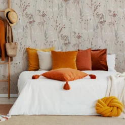 GoodHome Pio Cream & Red Floral Textured Wallpaper -Goodhome goodhome pio cream red floral textured wallpaper5397007220063 21i