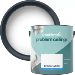 GoodHome Problem Ceilings Brilliant White Matt Emulsion Paint, 2.5L