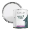 GoodHome Pure Brilliant White Satinwood Metal & Wood Paint, 750ml -Goodhome goodhome pure brilliant white satinwood metal wood paint 750ml5059340285269 21c