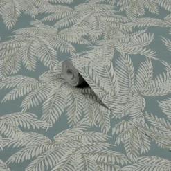 GoodHome Pyroo Sage Palm Trees Textured Wallpaper