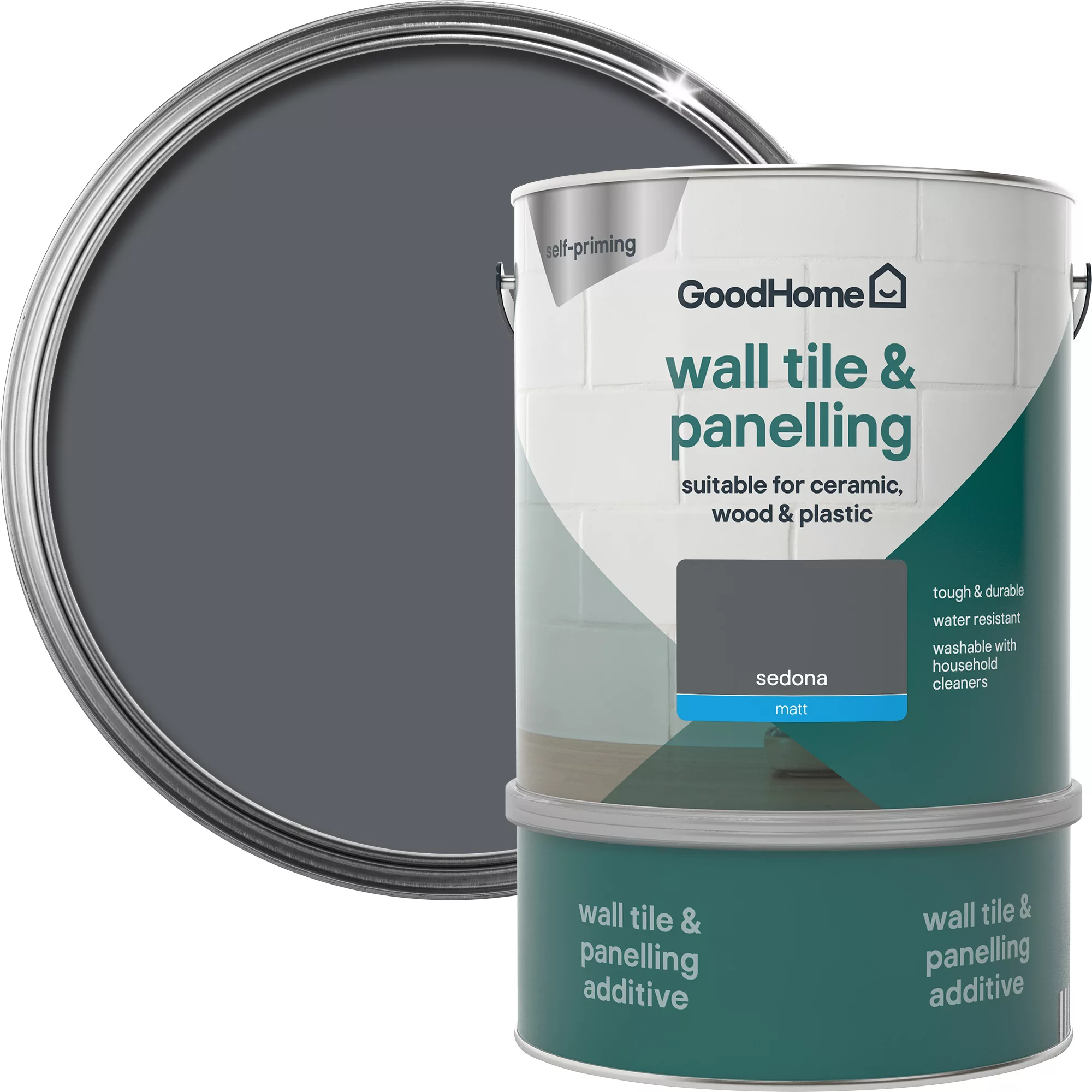 GoodHome Renovation Sedona Matt Wall Tile & Panelling Paint, 2L 3 GoodHome Renovation Sedona Matt Wall Tile & Panelling Paint, 2L