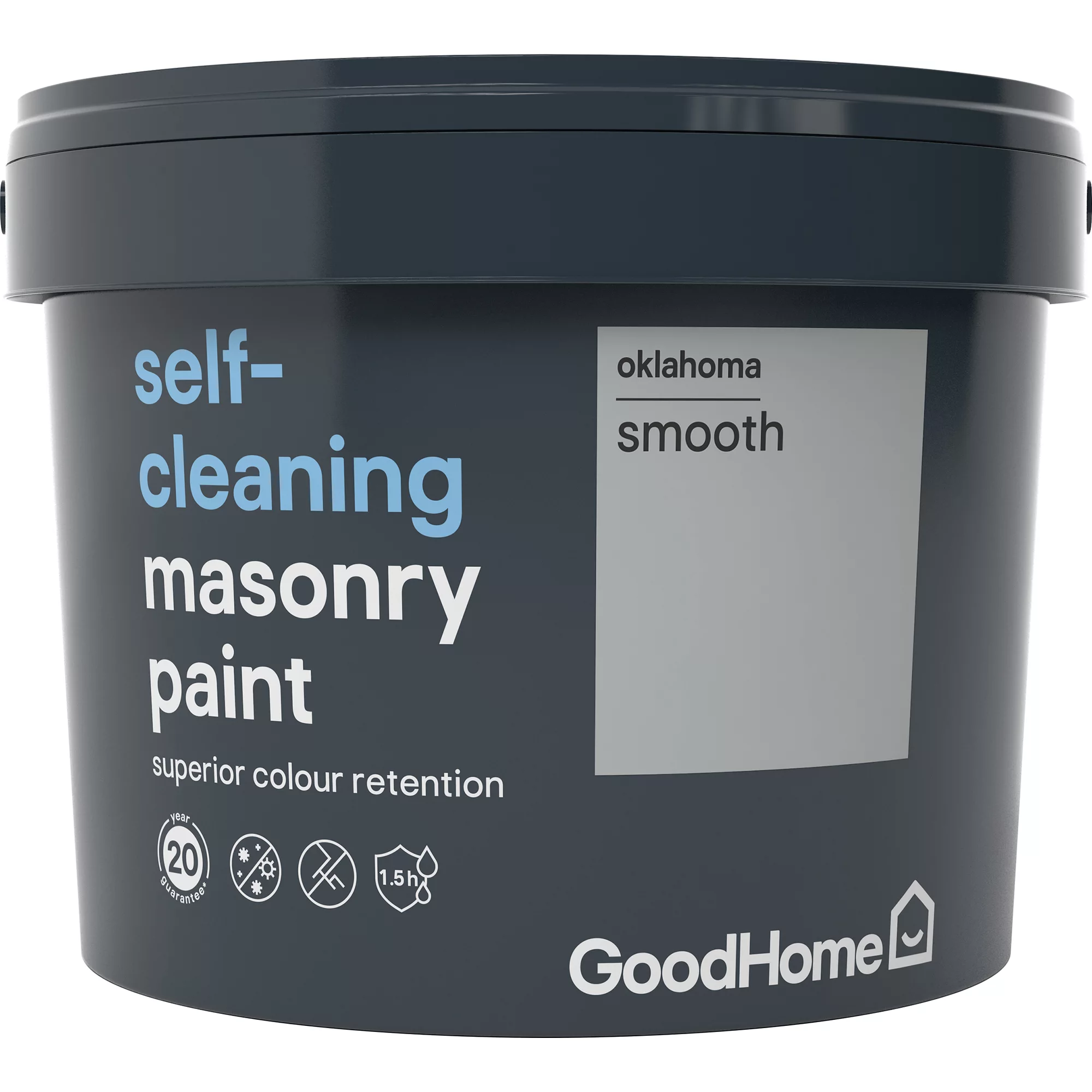 GoodHome Self-cleaning Oklahoma Smooth Matt Masonry Paint, 10L 4 GoodHome Self-cleaning Oklahoma Smooth Matt Masonry Paint, 10L - Image 2