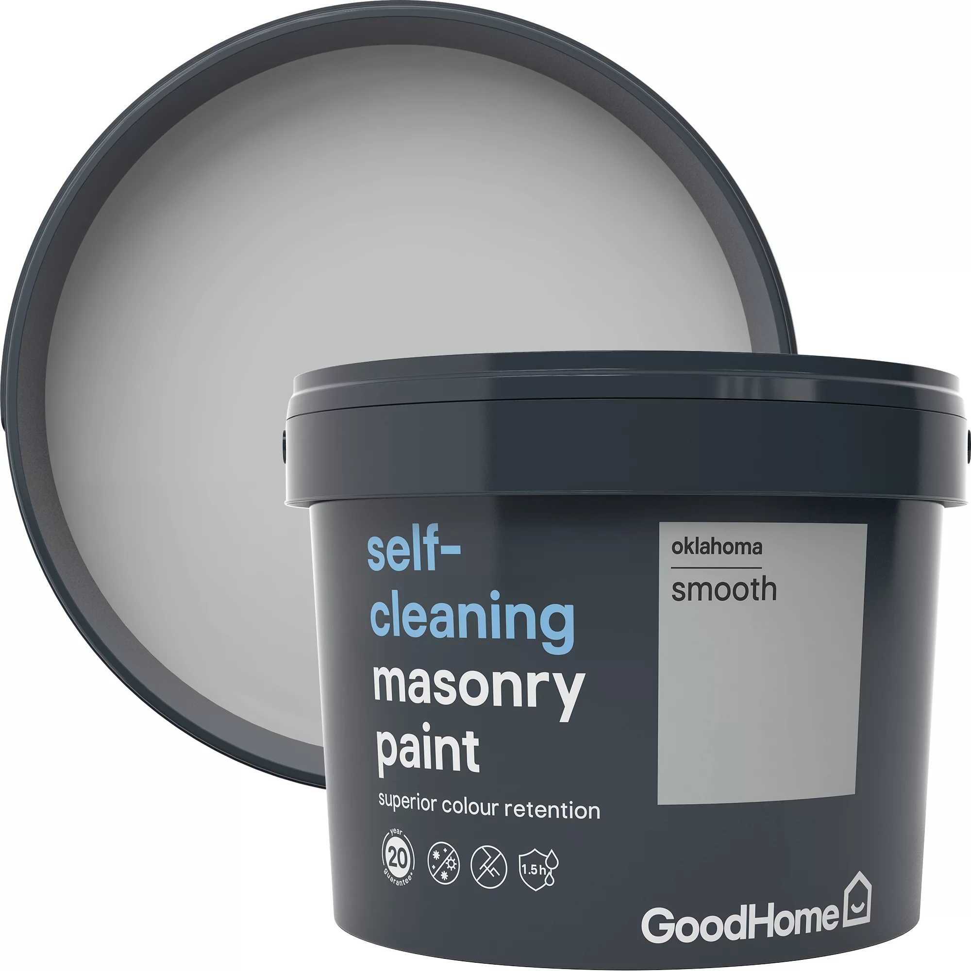 GoodHome Self-cleaning Oklahoma Smooth Matt Masonry Paint, 10L 5 GoodHome Self-cleaning Oklahoma Smooth Matt Masonry Paint, 10L - Image 3
