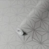 GoodHome Tattenhall Grey Geometric Metallic Effect Textured Wallpaper -Goodhome goodhome tattenhall grey geometric metallic effect textured wallpaper5059340410630 01c