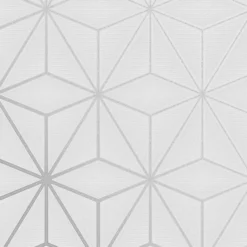 GoodHome Tattenhall Grey Geometric Metallic Effect Textured Wallpaper -Goodhome goodhome tattenhall grey geometric metallic effect textured wallpaper5059340410630 37c