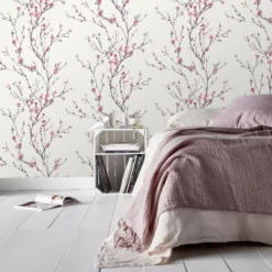 GoodHome Teff Pink Floral Textured Wallpaper 17 GoodHome Teff Pink Floral Textured Wallpaper -Goodhome goodhome teff pink floral textured wallpaper3663602561385 01i