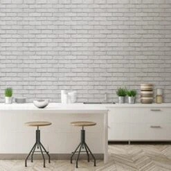 GoodHome Thedden Off White Brick Effect Textured Wallpaper -Goodhome goodhome thedden off white brick effect textured wallpaper5059340410678 01i