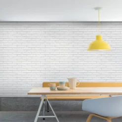 GoodHome Thedden Off White Brick Effect Textured Wallpaper -Goodhome goodhome thedden off white brick effect textured wallpaper5059340410678 02i
