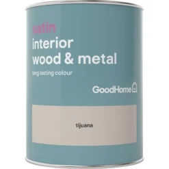 GoodHome Tijuana Satin Metal & Wood Paint, 750ml -Goodhome goodhome tijuana satin metal wood paint 750ml5036581059330 02c BQ