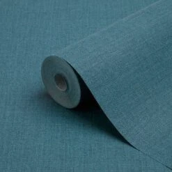 GoodHome Tille Peacock Woven Aspect Fabric Effect Textured Wallpaper