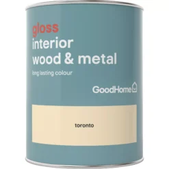 GoodHome Toronto Gloss Metal & Wood Paint, 750ml