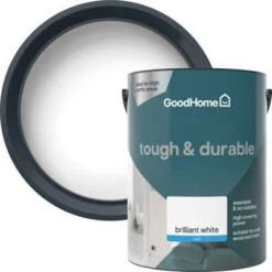 GoodHome Tough & Durable Brilliant White Matt Emulsion Paint, 5L