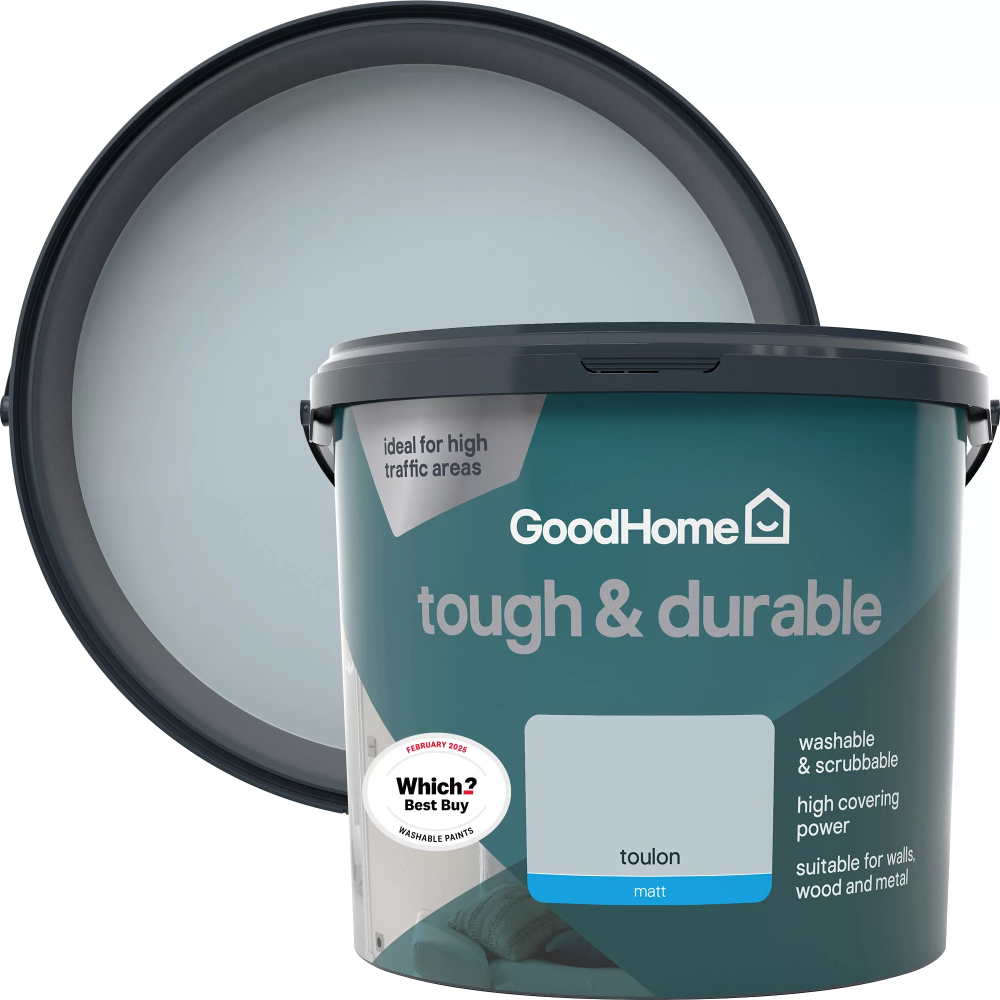GoodHome Tough & Durable Toulon Matt Emulsion Paint, 5L 3 GoodHome Tough & Durable Toulon Matt Emulsion Paint, 5L
